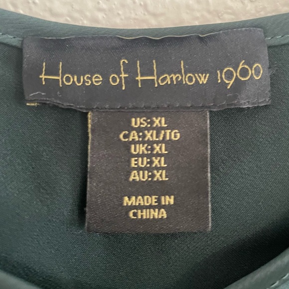 HOUSE OF HARLOW Forest Green Satin Midi Slip Dress, size XL - Picture 3 of 6